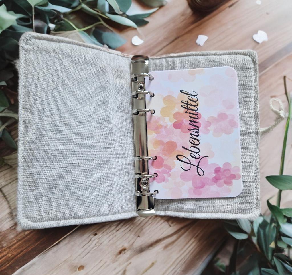 Budgetplaner / Binder A6 Blumenmuster (Stoff)