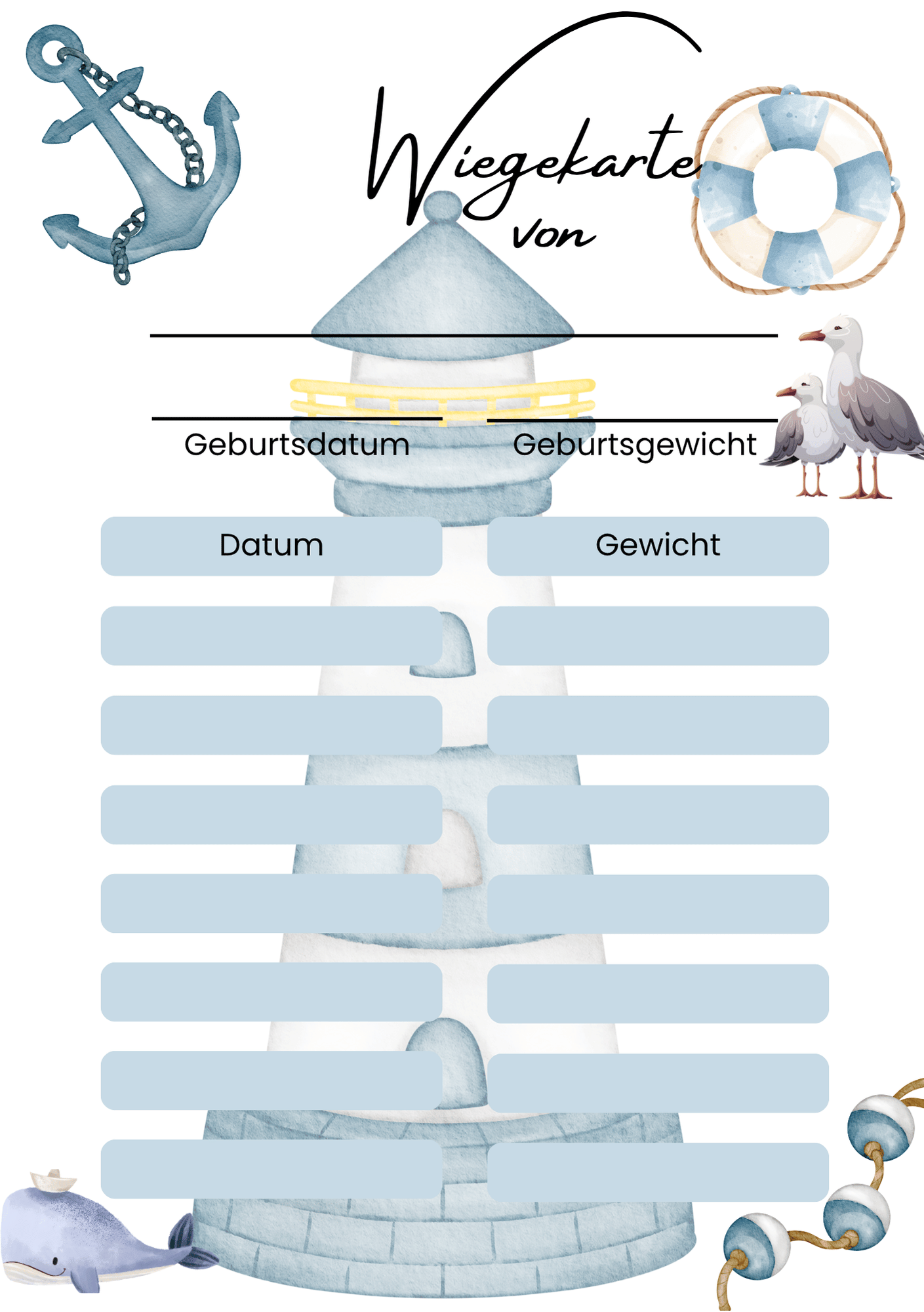 Wiegekarten für frisch gebackene Eltern & Hebammen