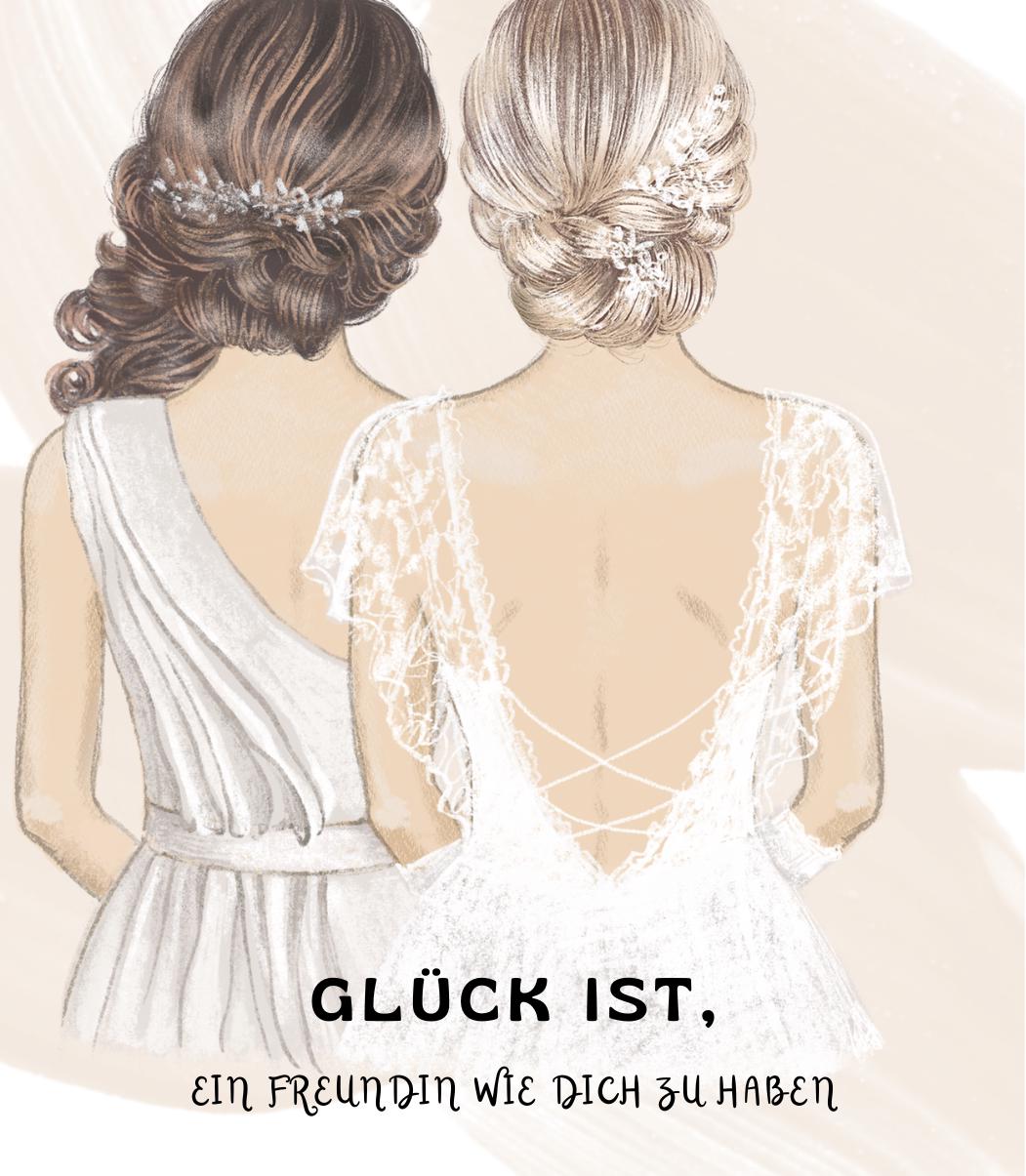 Weinetikett – „Glück ist, eine Freundin wie dich zu haben“ (1 Design aus 9 Varianten)