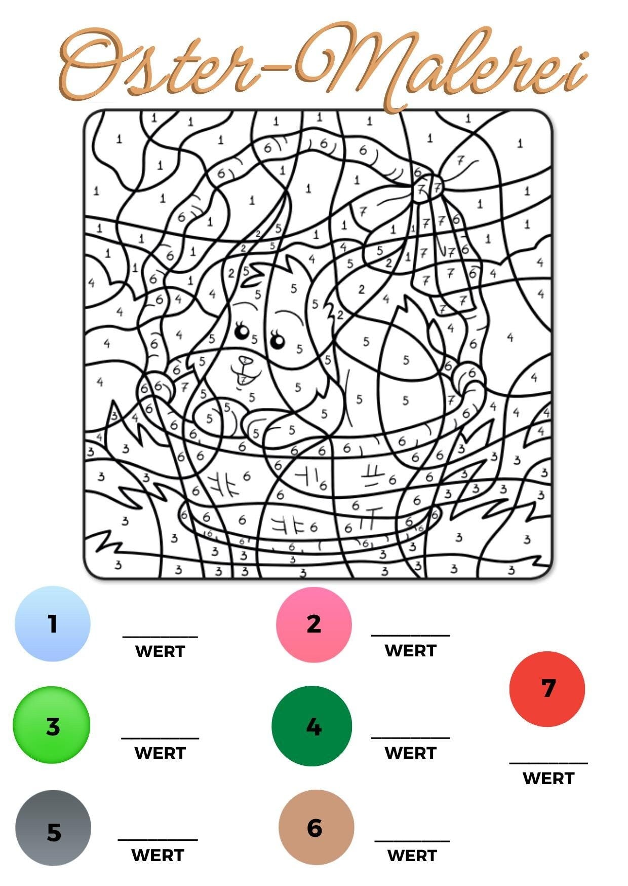 Malen nach Zahlen Sparchallenge Ostern