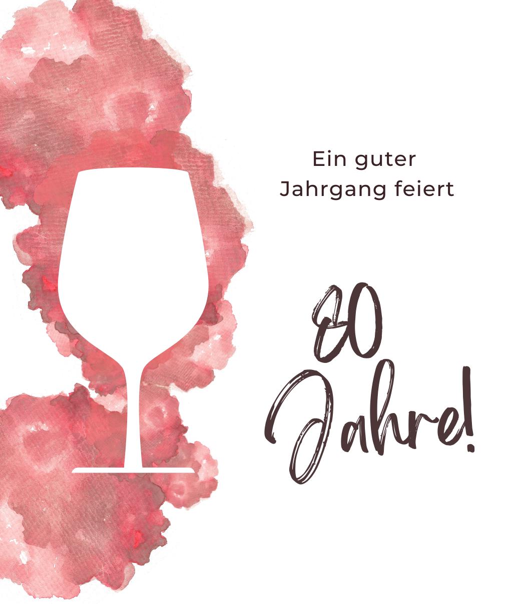 Weinflaschen-Etikett "Ein guter Jahrgang feiert" – Für runde Geburtstage (20 bis 80 Jahre)
