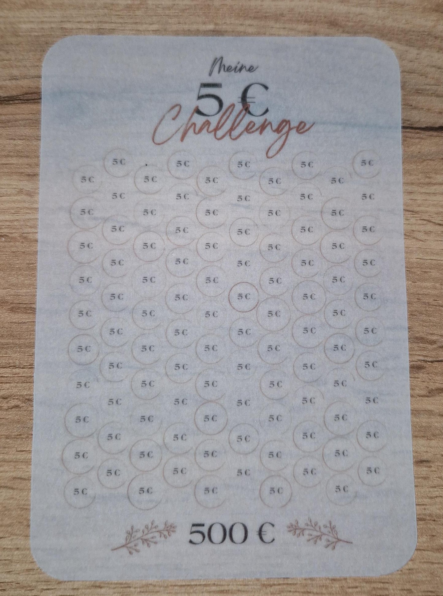 Klassiker Sparchallenge im Transparenten Design