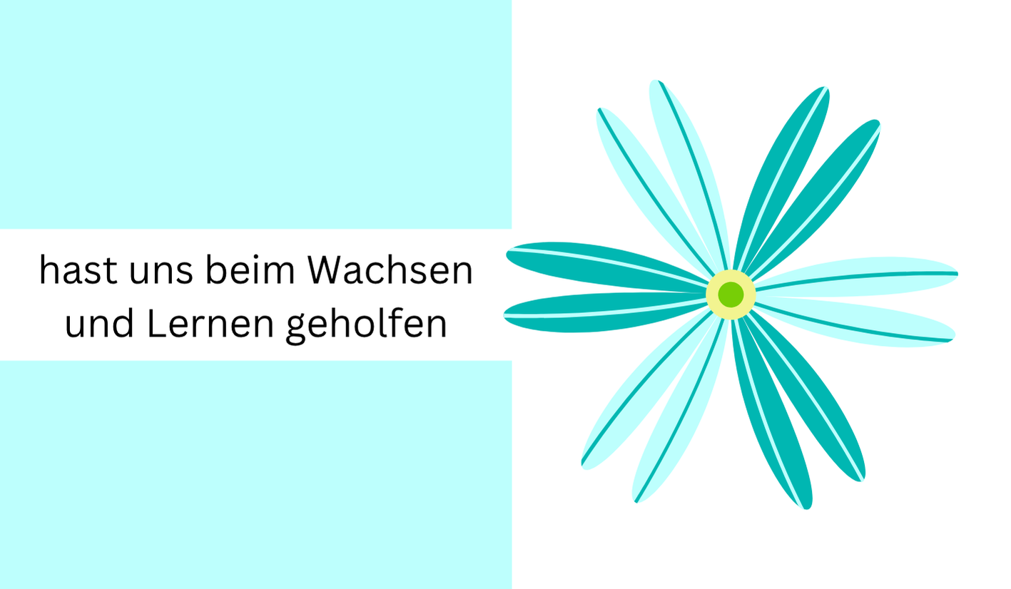 Dankeschön-Duplo für Erzieher:innen – mit Sprüchen & Blumendesign – Abschiedsgeschenk Kita – 10 oder 18 Stück