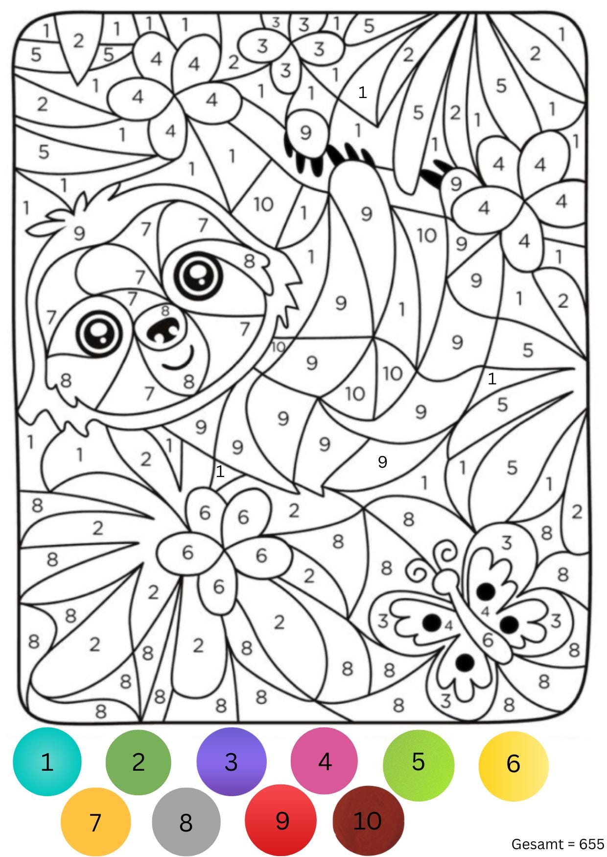 Malen nach Zahlen Sparchallenge – 10 Challenges