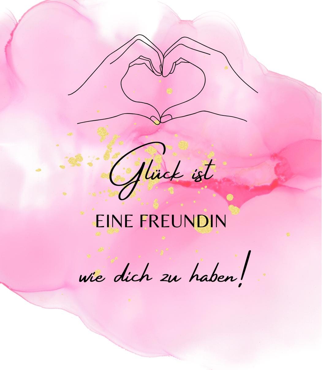 Weinetikett – „Glück ist, eine Freundin wie dich zu haben“ (1 Design aus 9 Varianten)