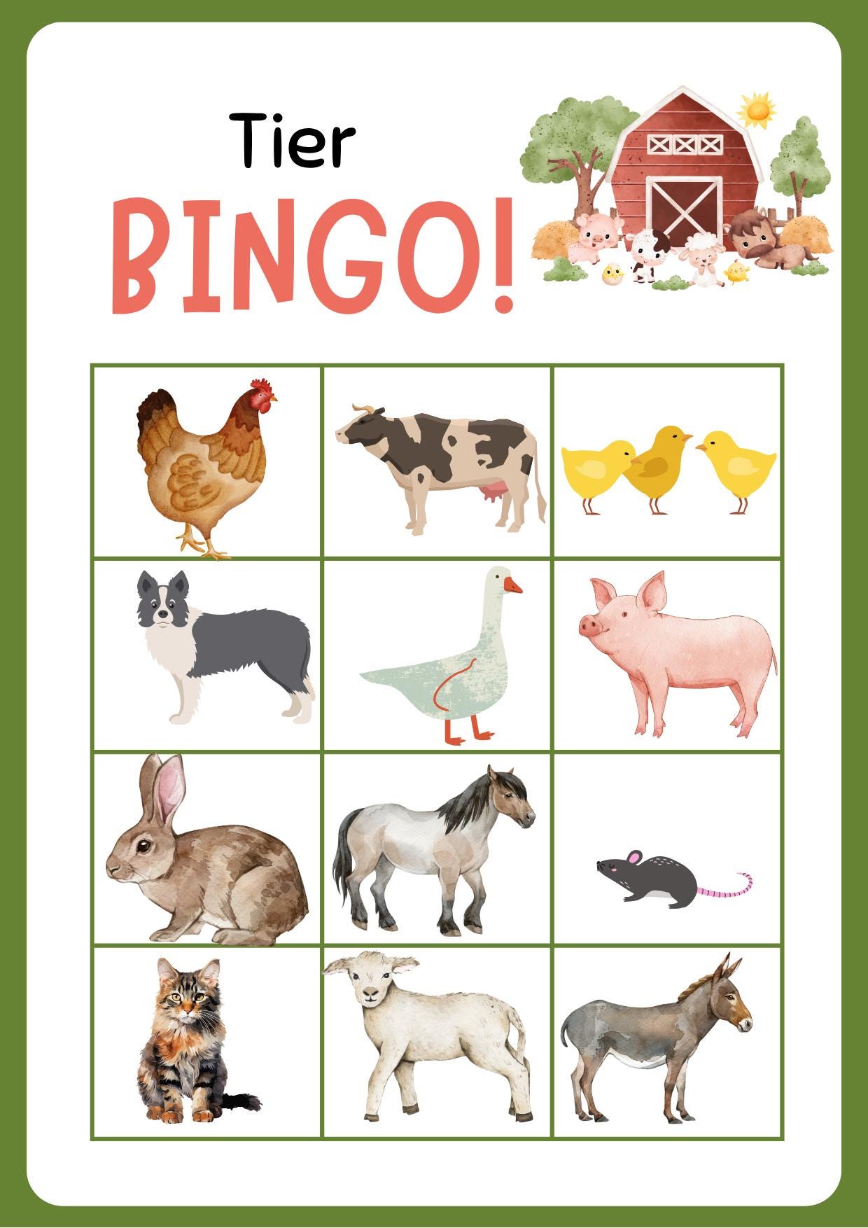 Bilder-Bingo Karten für Kinder – Lernspiel mit Spaßfaktor!