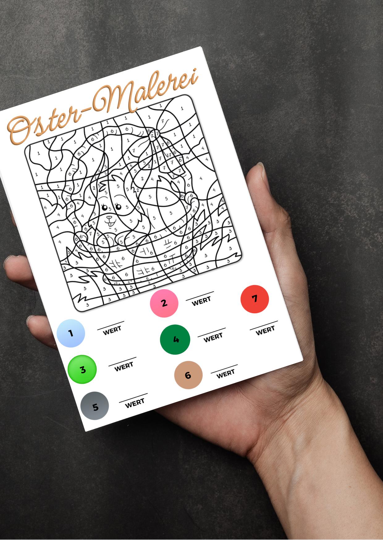 Malen nach Zahlen Sparchallenge Ostern