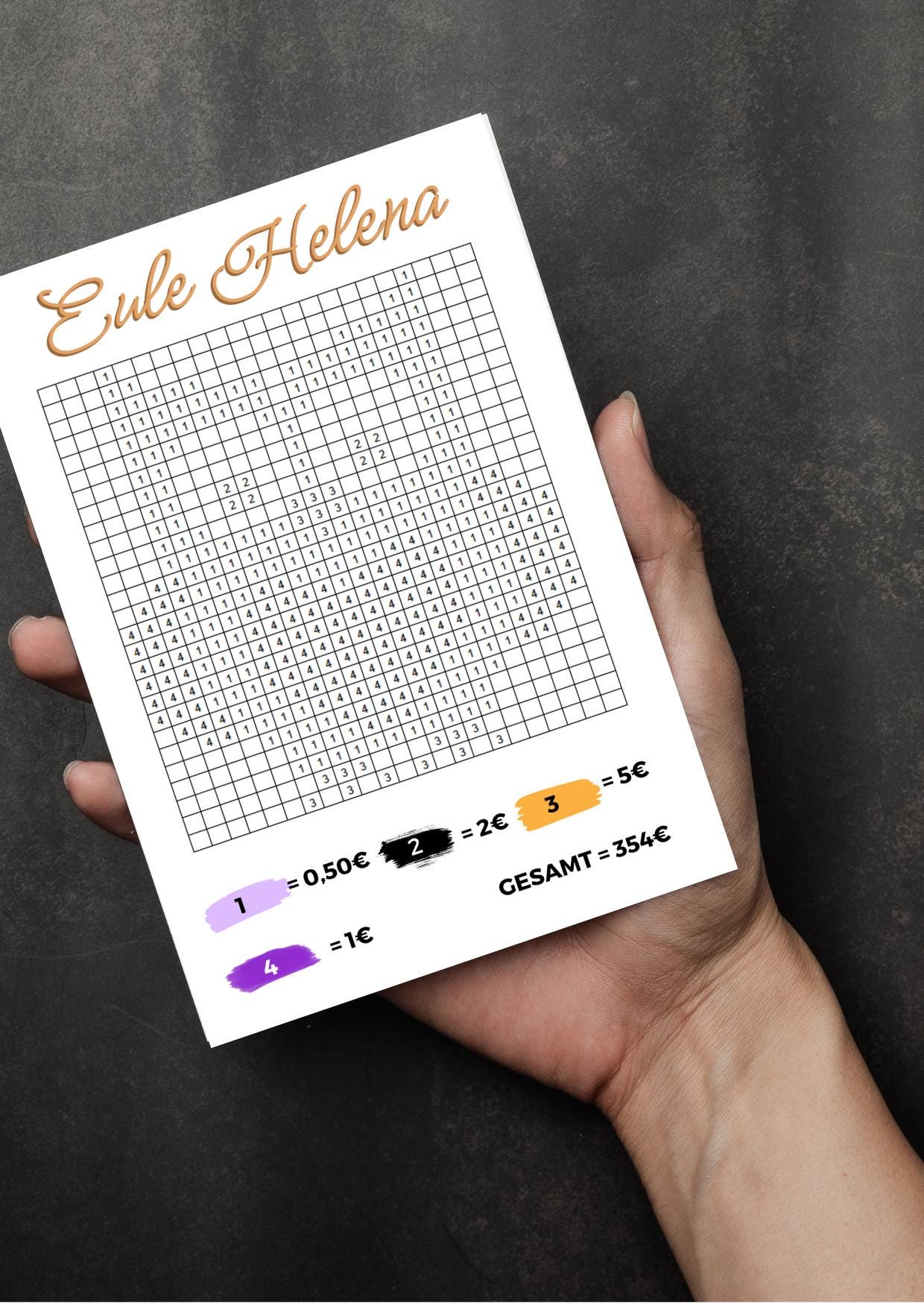 Malen nach Zahlen Eule Helena Sparchallenge