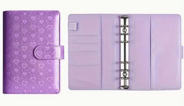 Budgetplaner / Binder A6 Holografisches Muster (Herzen)