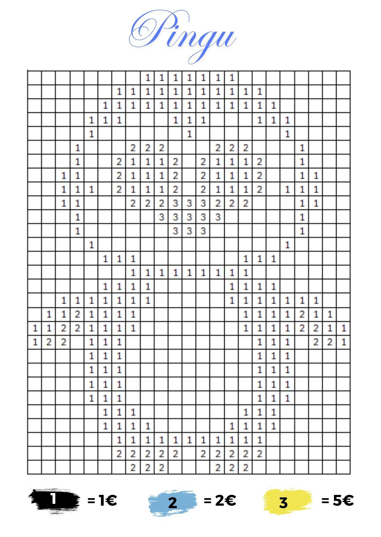 Malen nach Zahlen Pinguin Sparchallenge