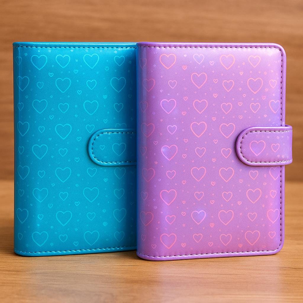 Budgetplaner / Binder A6 Holografisches Muster (Herzen)