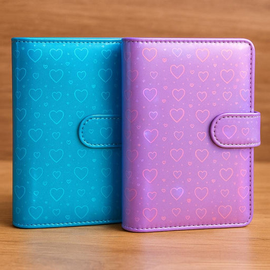Budgetplaner / Binder A6 Holografisches Muster (Herzen)